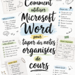Étudiant utilisant Microsoft Word pour organiser ses notes