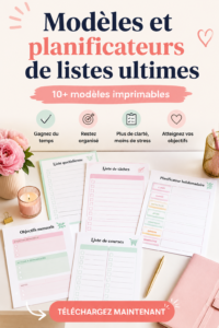 Template de planificateur étudiant illustrant une checklist d'organisation.