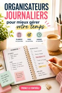 Un organisateur journalier sur un bureau d'étudiant avec des fournitures scolaires.