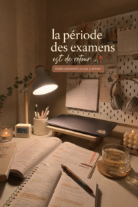 Un étudiant stressé préparant ses examens avec un calendrier et des livres.