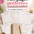 Un exemple de page de planificateur quotidien pour étudiants, avec des sections pour les tâches et les objectifs.