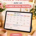 Un étudiant utilisant un planner digital sur son ordinateur portable pour organiser sa semaine.