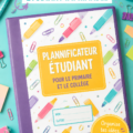 Exemple d'un planner étudiant imprimable coloré et bien organisé.