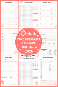 Un planner 2026 gratuit à imprimer pour l'organisation étudiante.