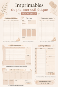 Un planner esthétique avec des couleurs pastel sur un bureau décoré