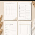 Image d'un planner gratuit avec des notes d'étude colorées pour étudiants
