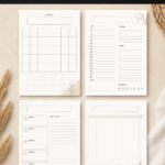 Image d'un planner gratuit avec des notes d'étude colorées pour étudiants