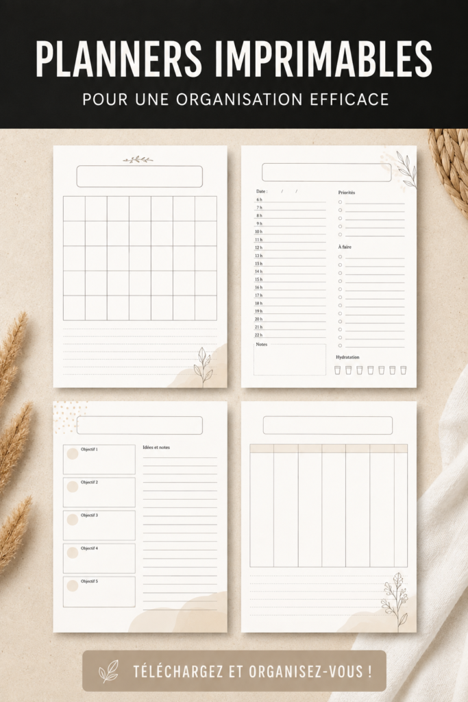 Image d'un planner gratuit avec des notes d'étude colorées pour étudiants
