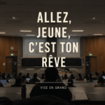 Illustration d'étudiants engagés dans la réalisation de leurs rêves académiques.