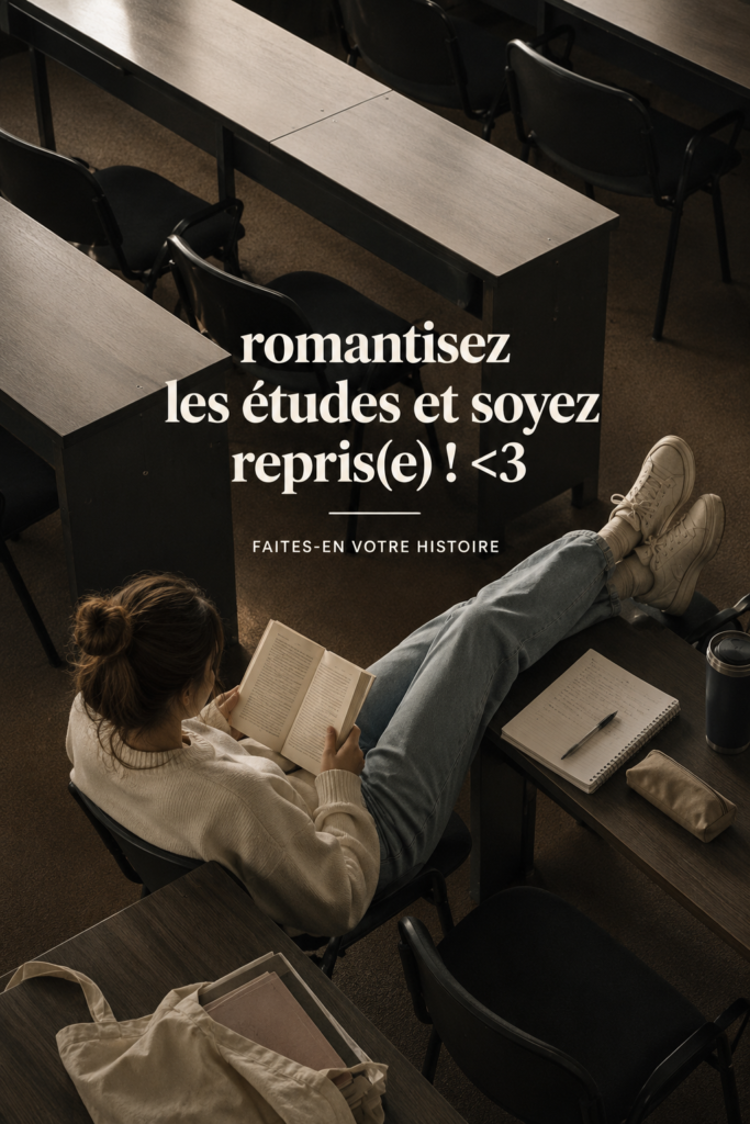 Un bureau d'étude bien organisé et inspirant pour les étudiants, avec de la décoration motivante.