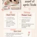 Étudiant suivant une routine organisée avant l'école avec un planning