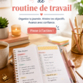 Un étudiant avec un agenda et un ordinateur, planifiant sa routine de travail pour être plus productif.