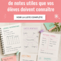 Un étudiant prenant des notes dans un carnet pendant un cours.
