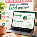 Tableau Excel pour la gestion des dépenses étudiantes avec des graphiques colorés.