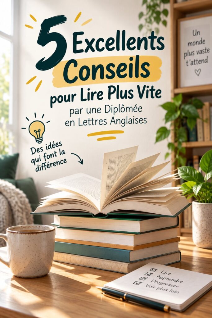 Une personne lisant rapidement un livre avec une horloge indiquant la gestion du temps, symbolisant la lecture efficace