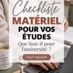 Image d'une checklist des fournitures scolaires pour les étudiants en université.