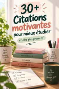Étudiant lisant des citations motivantes pour améliorer sa productivité