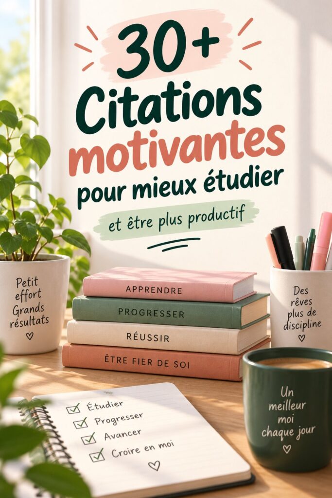 Étudiant lisant des citations motivantes pour améliorer sa productivité