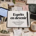 Un élégant collage d'objectifs d'étude illustrant des stratégies d'organisation