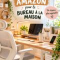 Un bureau à domicile bien organisé avec des fournitures scolaires et technologiques.