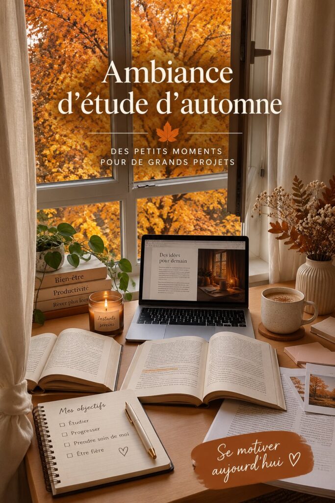 Un bureau décoré dans des tons automnaux pour une étude productive