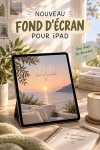 Un iPad avec un fond d'écran inspirant pour étudiants.