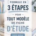 Étudiant créant un guide d'étude avec un plan organisé en trois étapes.