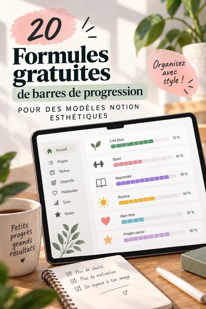 barres de progression esthétiques dans un template Notion