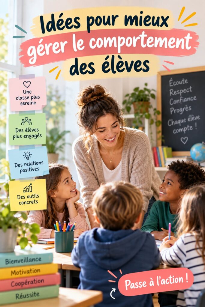 Un enseignant discutant avec ses élèves en classe pour améliorer leur comportement.