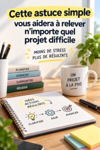 Étudiant concentré sur un projet difficile avec des notes