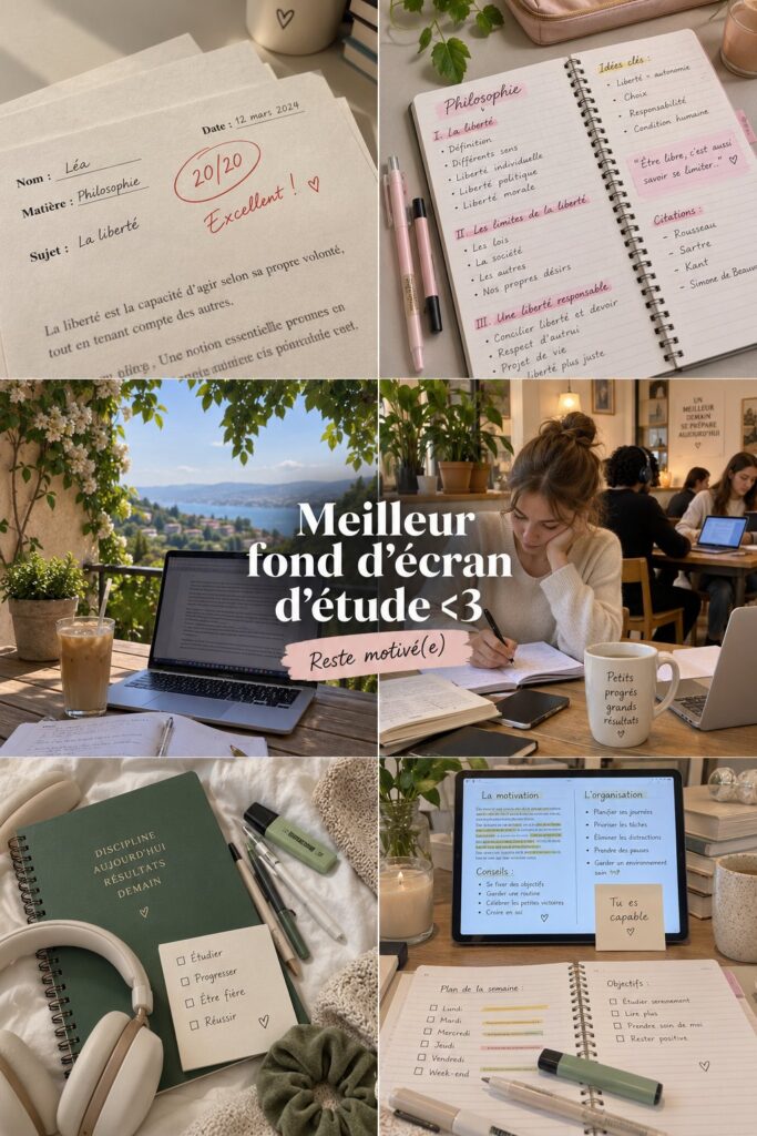 Fonds d'écran inspirants pour étudiants organisés