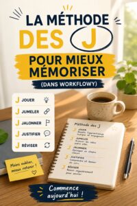 Etudiant utilisant la méthode des J pour améliorer sa mémoire