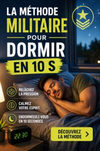 Un étudiant appliquant la méthode militaire pour s'endormir rapidement et profiter d'une meilleure nuit de sommeil.