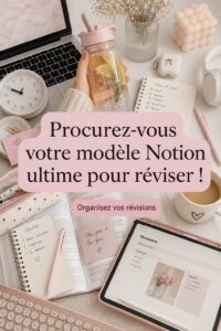Capture d'écran d'un gabarit Notion pour l'organisation des études
