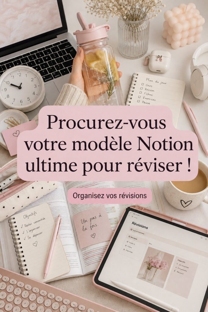 Capture d'écran d'un gabarit Notion pour l'organisation des études