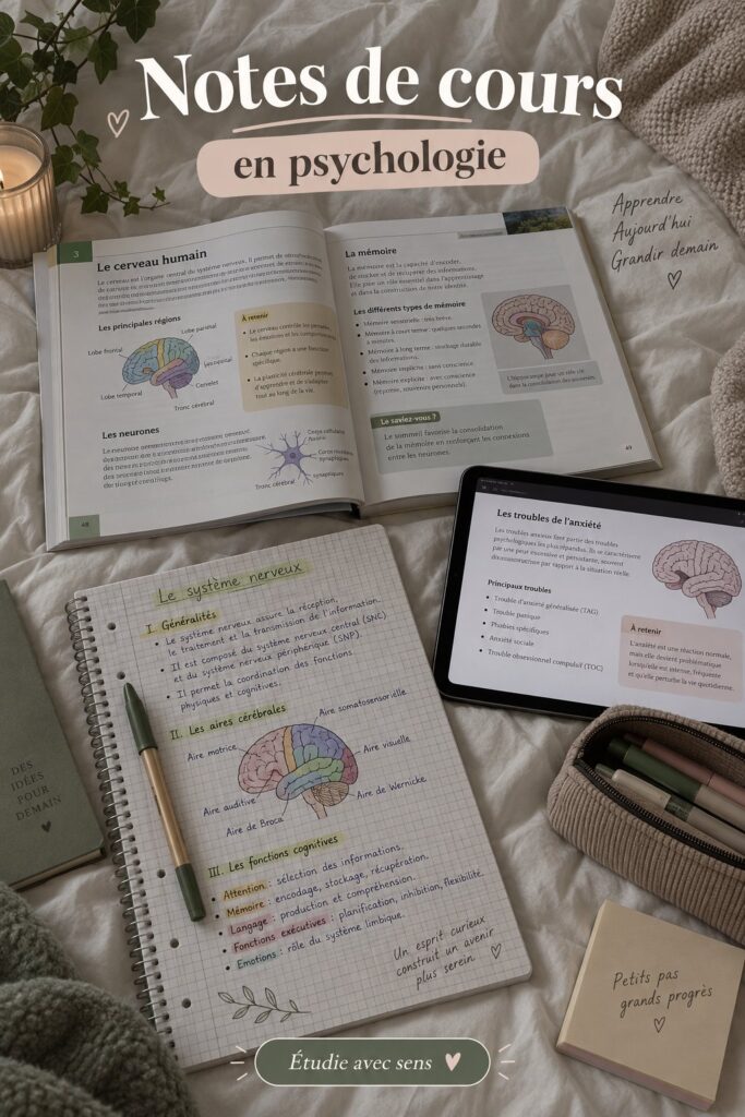 Étudiant prenant des notes esthétiques sur un carnet avec des stylos colorés