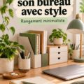 Bureau organisé avec des fournitures de bureau esthétiques et modernes