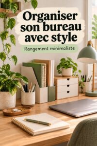 Bureau organisé avec des fournitures de bureau esthétiques et modernes