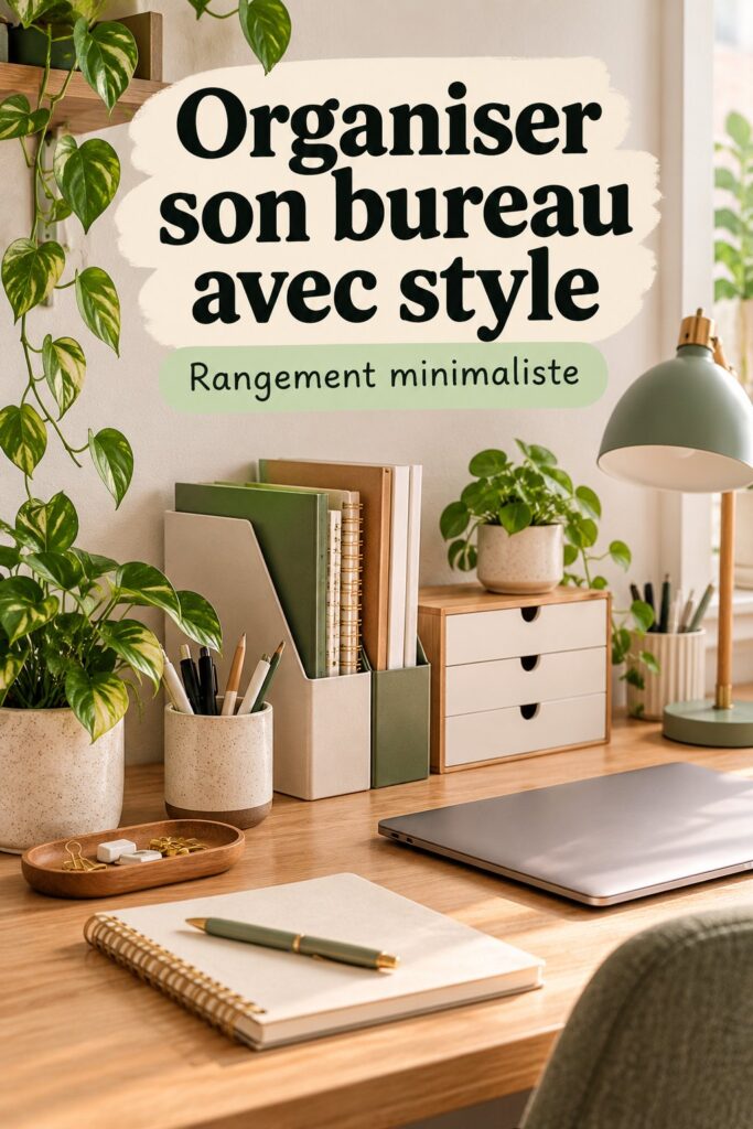 Bureau organisé avec des fournitures de bureau esthétiques et modernes
