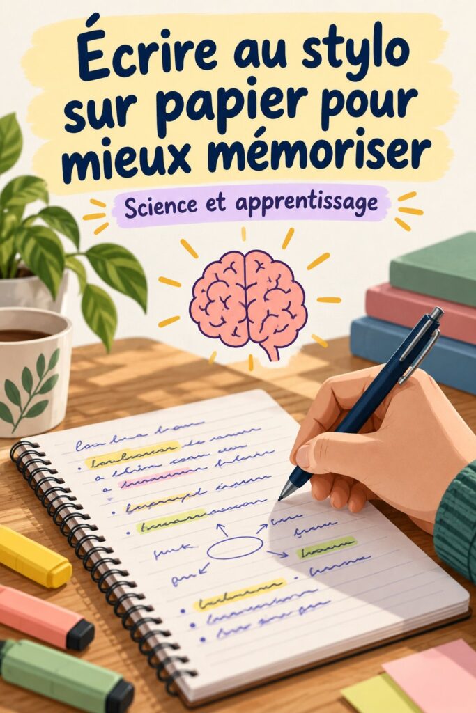 Etudiant écrivant dans un carnet, illustrant l'organisation des pensées sur papier.