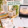 Un ensemble de planners gratuits pour l'année 2026 pour étudiants, personnalisables et colorés.