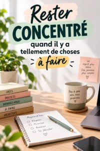 Étudiant en train de travailler concentré dans un environnement calme et organisé