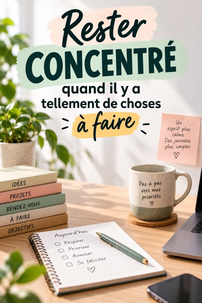 Étudiant en train de travailler concentré dans un environnement calme et organisé