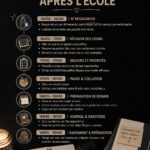 Élève concentré dans un espace d'étude organisé après l'école.