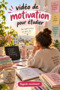 Un étudiant regardant une vidéo motivante sur son ordinateur portable.