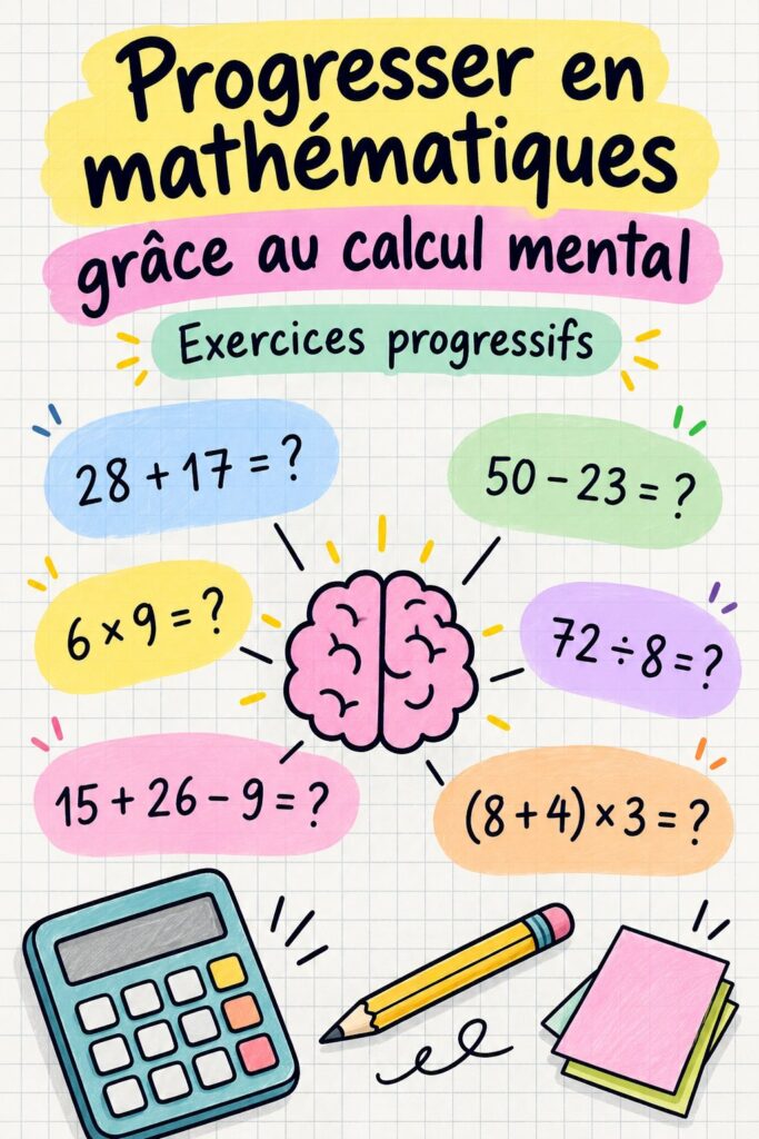 Un étudiant concentré sur des exercices de calcul mental pour améliorer ses compétences en mathématiques.