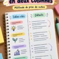 Un étudiant prenant des notes de manière organisée avec des surligneurs