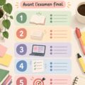 Un étudiant concentré sur son plan d'étude pour les examens