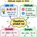 Carte mentale illustrant les équations produit nul en mathématiques.