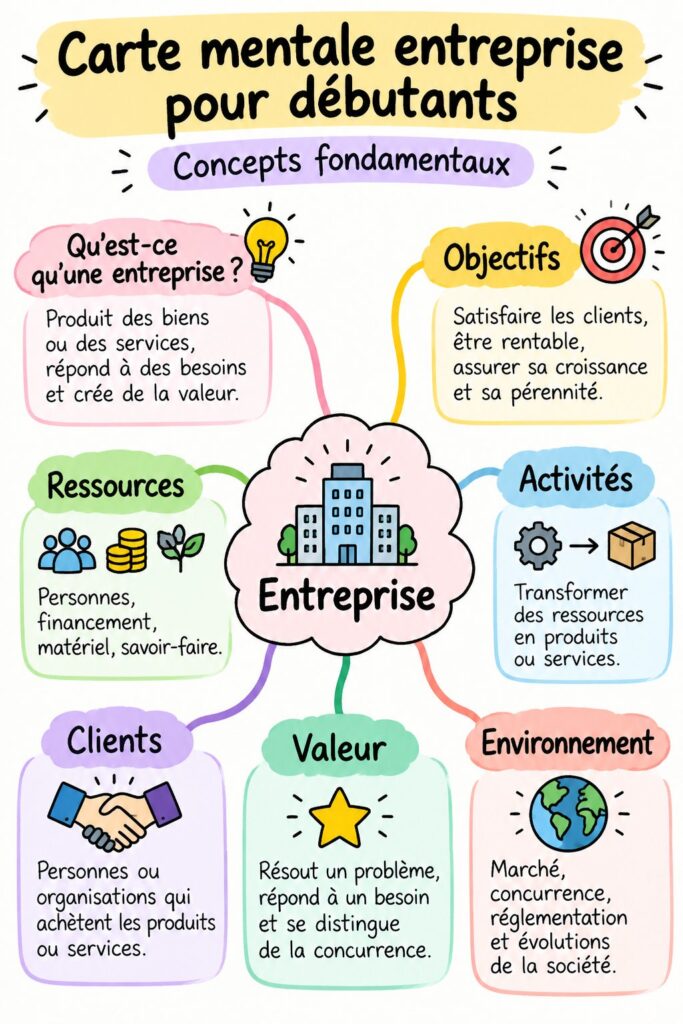 Carte mentale illustrant les concepts clés du GCSE Business